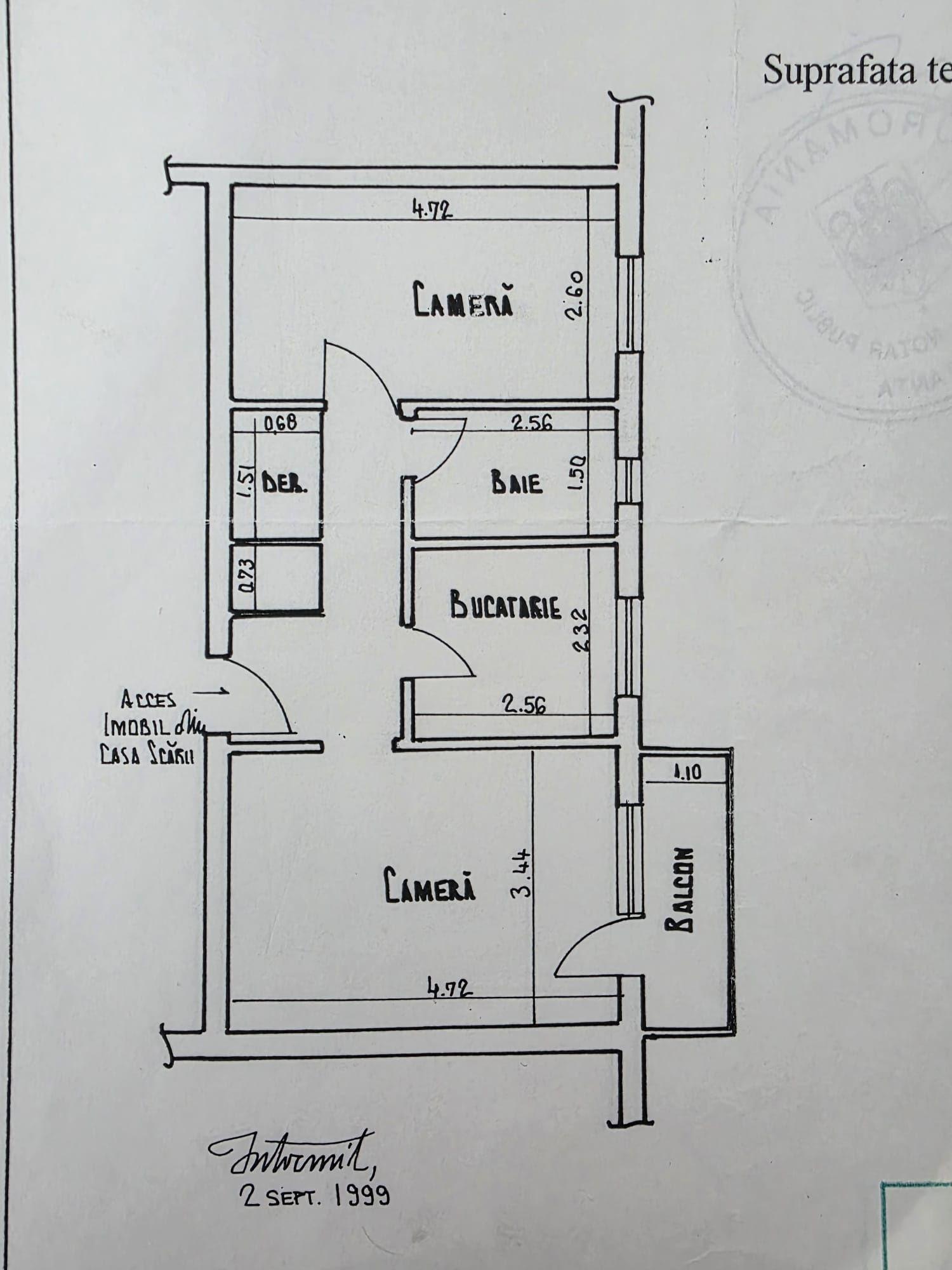 Apartament 2 camere decomandat. Constanța,  Zona complex Abator.