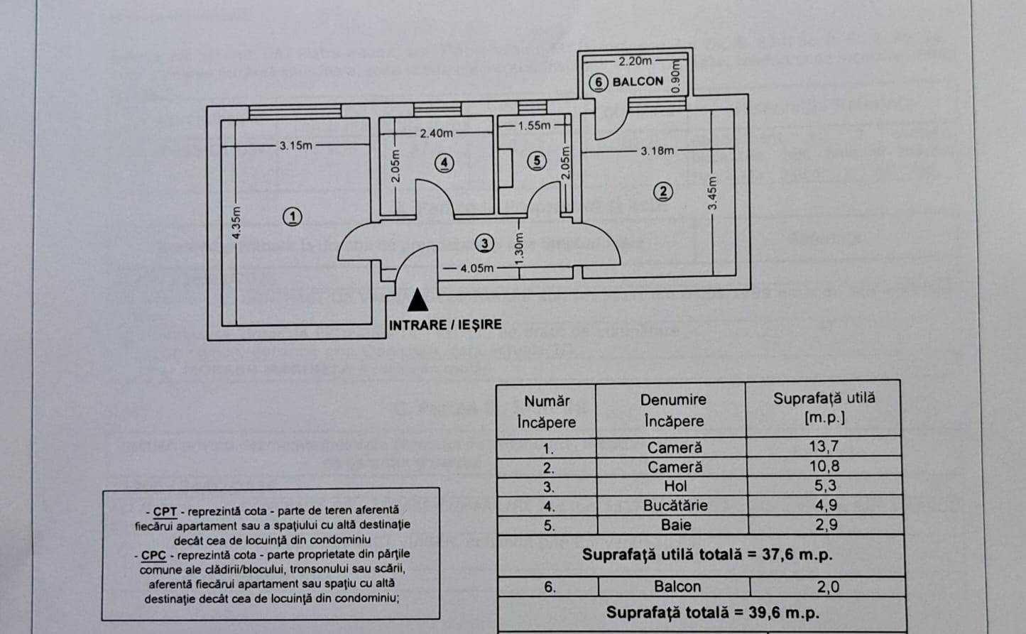 De vanzare apartament cu 2 camere in Piatra Neamt, str. Darmanesti