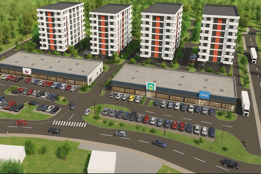 Proiect imobiliar mixt: doua spatii comerciale si patru blocuri S+P+7E - imagine 1