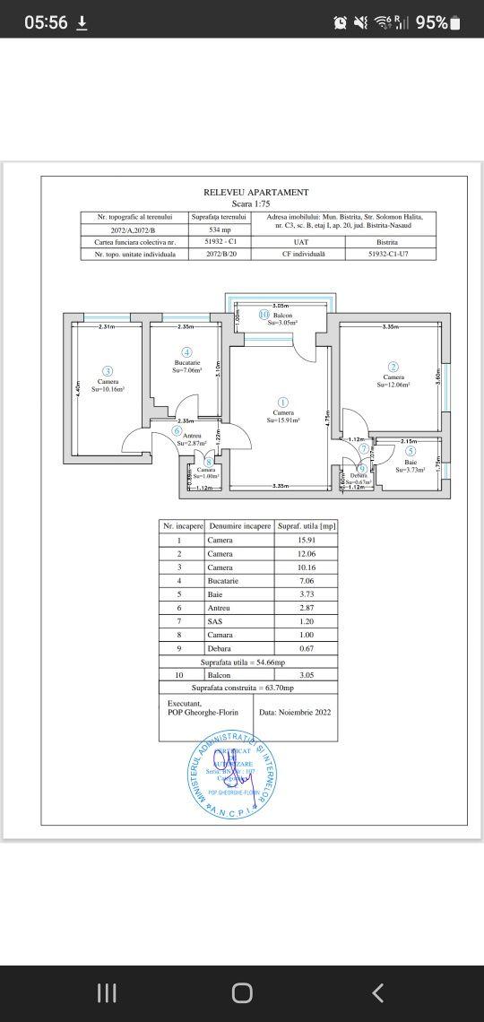 Apartament semidecomandat 3 camere - imagine 1
