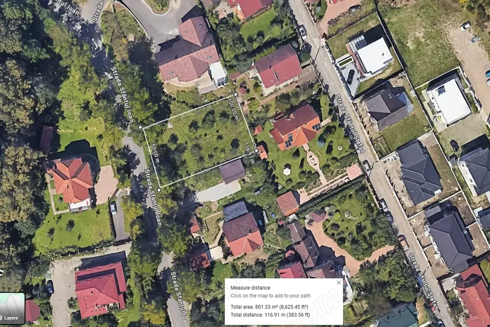 Teren intravilan 800 mp in zona cu vile de lux!