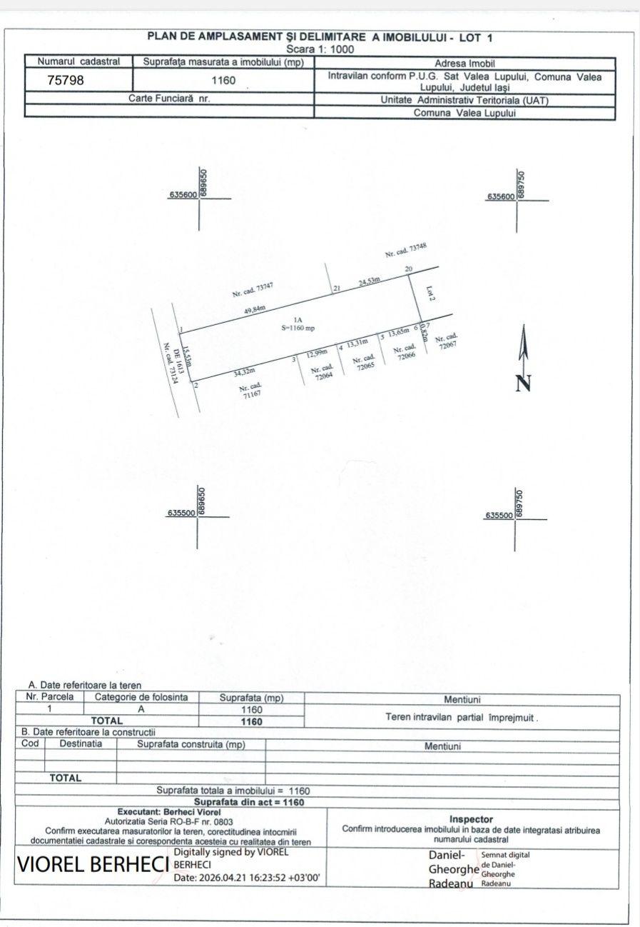 Intravilan, Valea Lupului, str. 1 Decembrie