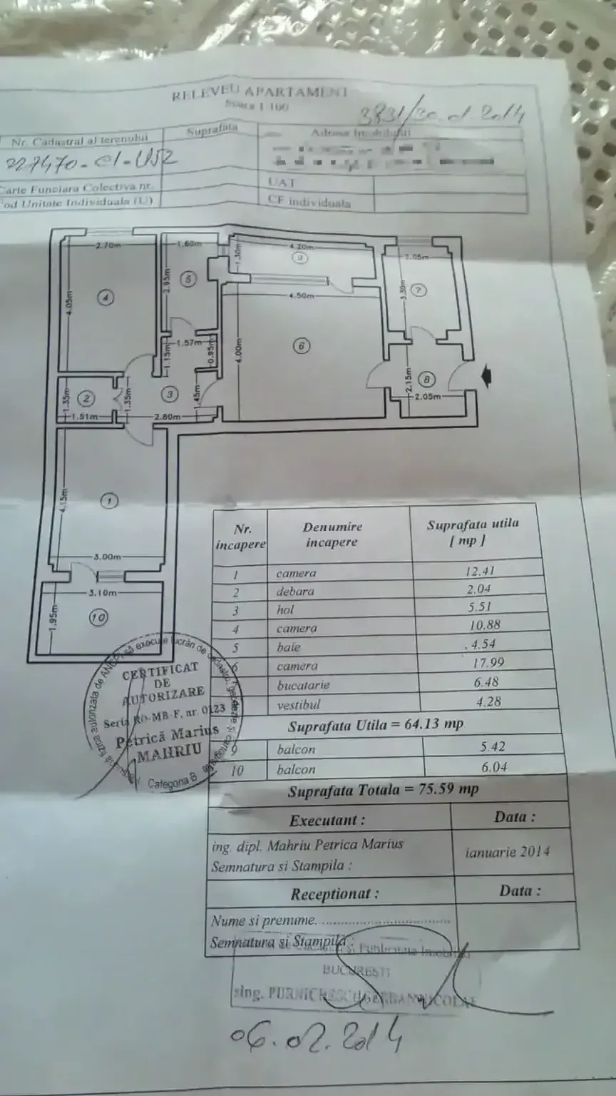 Apartament cu 3 camere sdec.etaj 4 din 10 bloc reabilitat termic Raul Colentina 76m2 vedere mixta