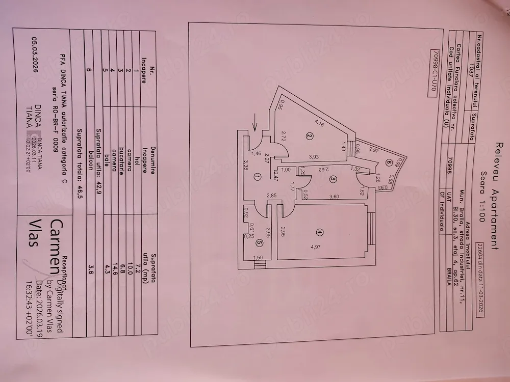 Vând apartament 2 camere decomandat zona Vidin - imagine 1