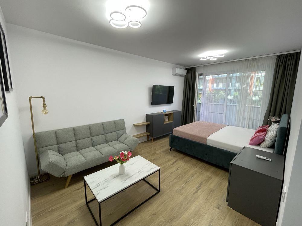 Garsoniera premium de inchiriat, 480 euro/luna, prima inchiriere, Estoria Residence, 3 min de metrou Nicolae Teclu, numeroase facilitati in apropriere