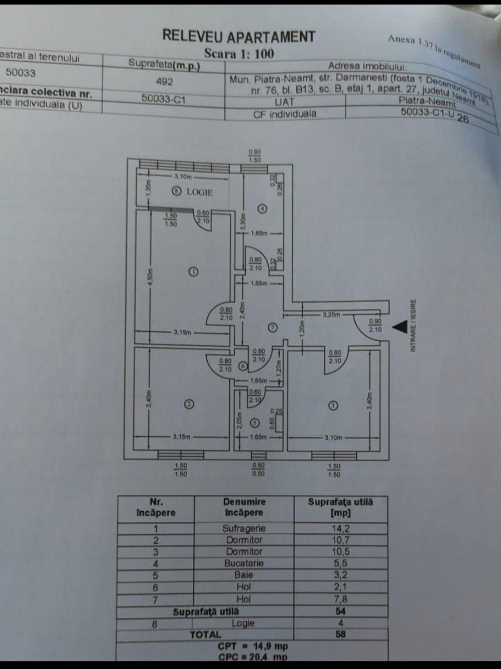 Apartament cu 3 camere