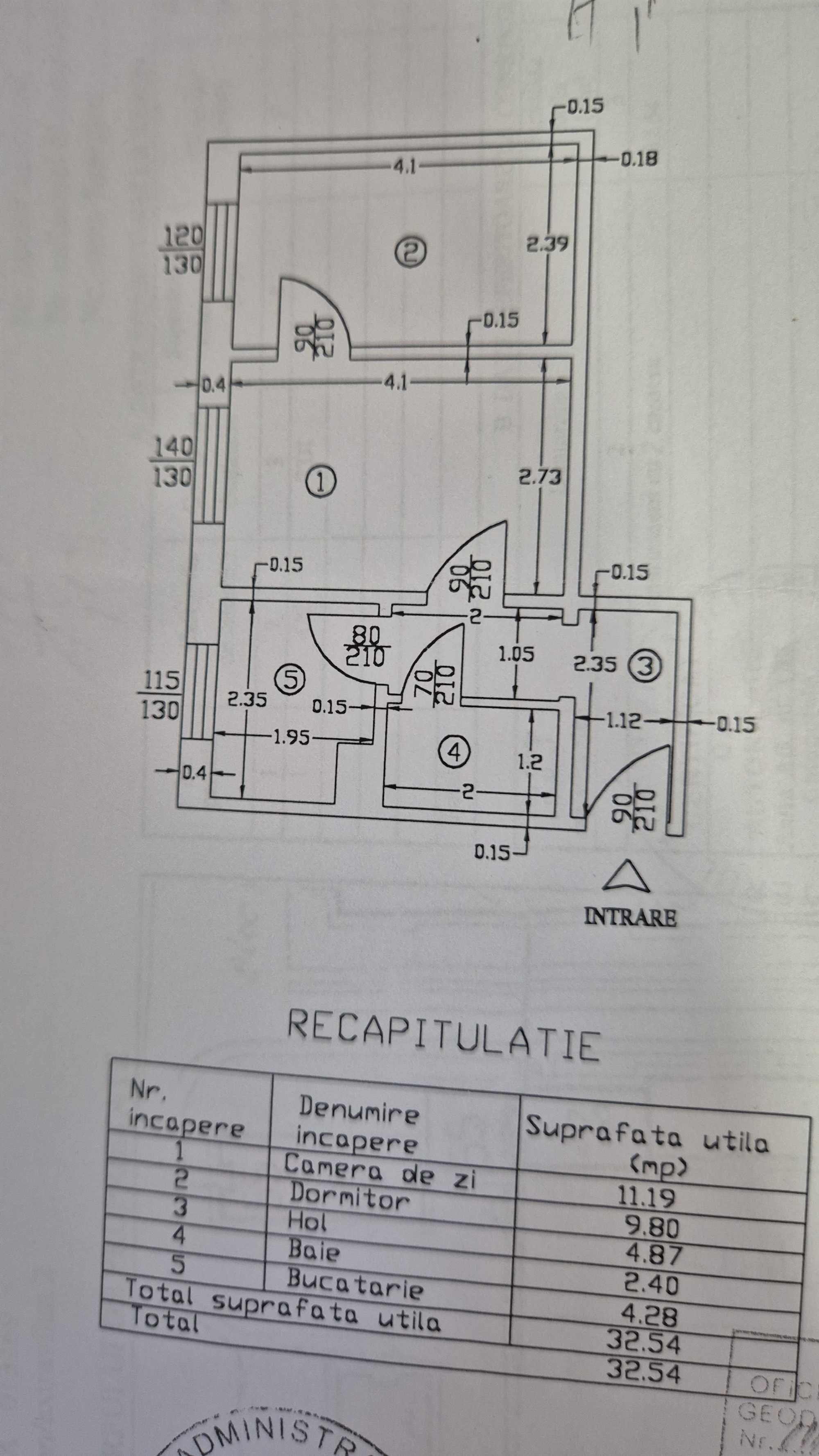 Apartament cu doua camere,confort 2,blc cu 4 et