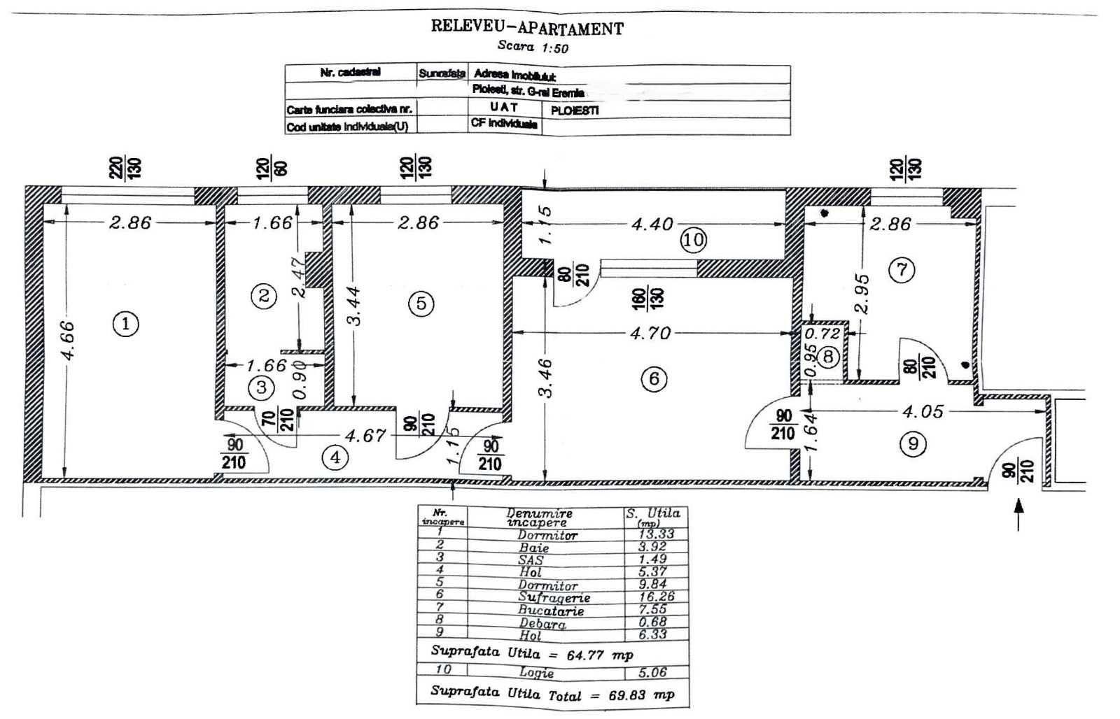 Apartament 3 camere decomandat 70 mp - imagine 1