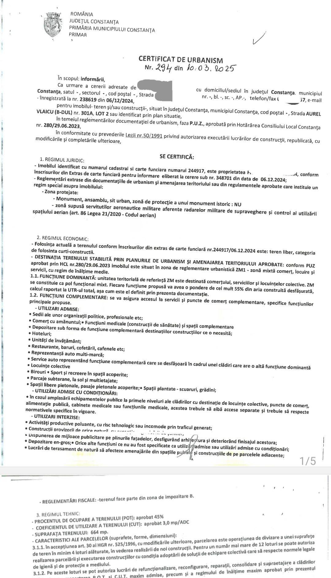PROPRIETAR--teren intravilan blvd. Aurel Vlaicu