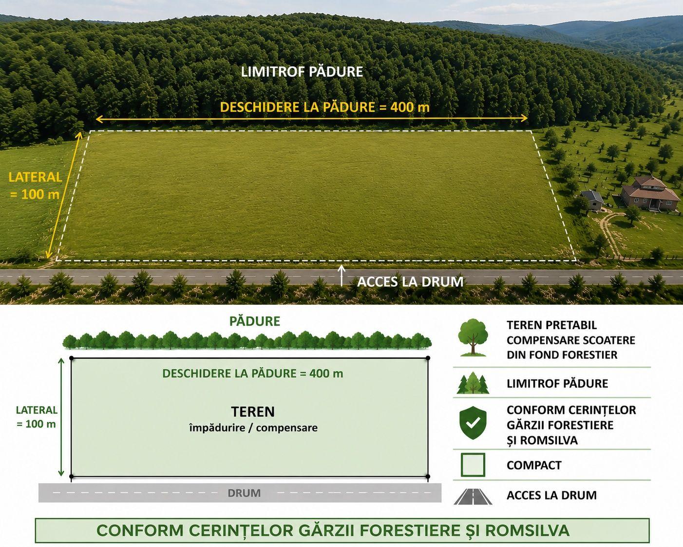 Teren pt împădurire / compensare fond forestier / conform cerințelor Romsilva - imagine 1