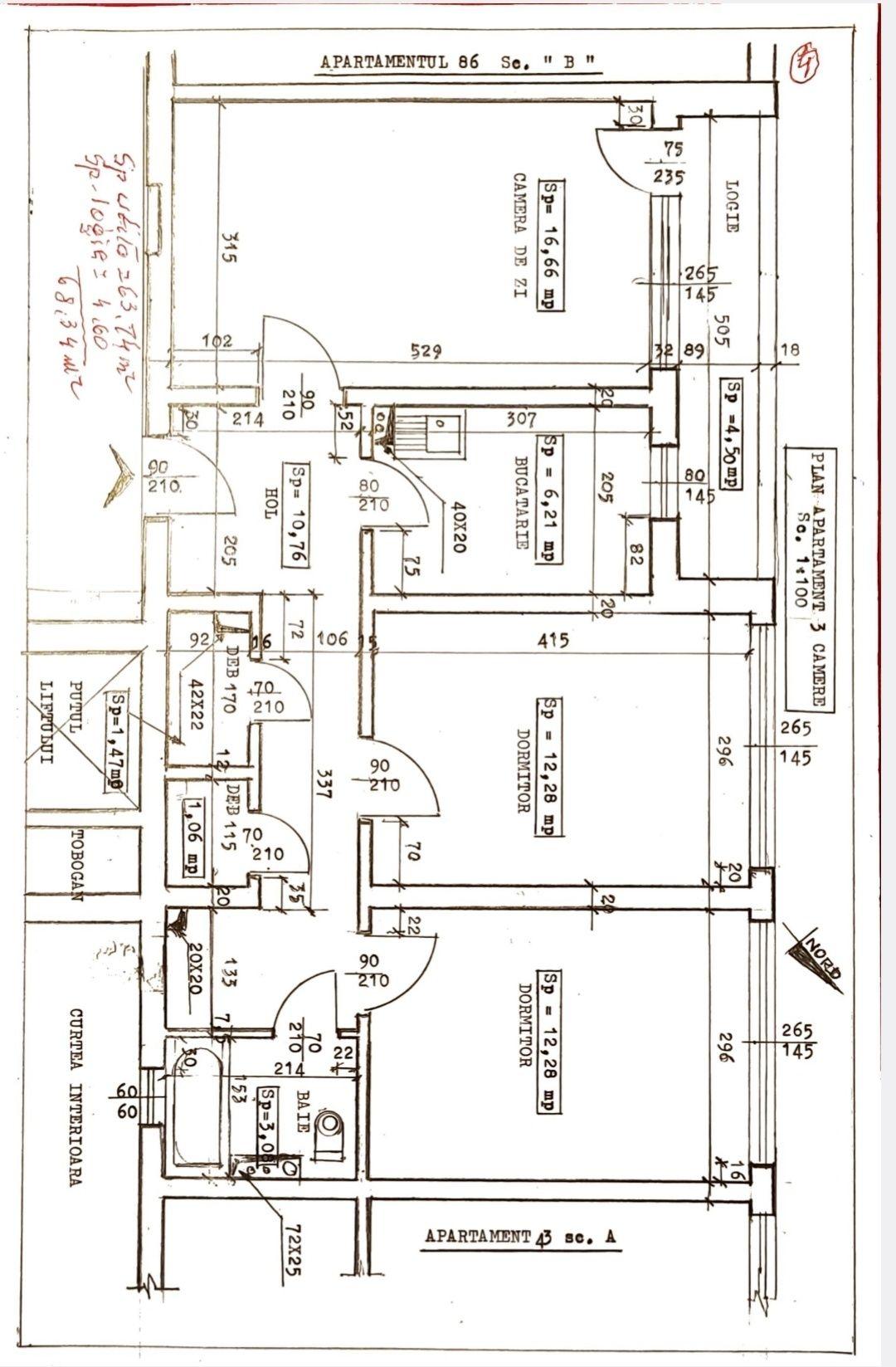 Apartament 3 camere decomandat 110.000€ - imagine 1