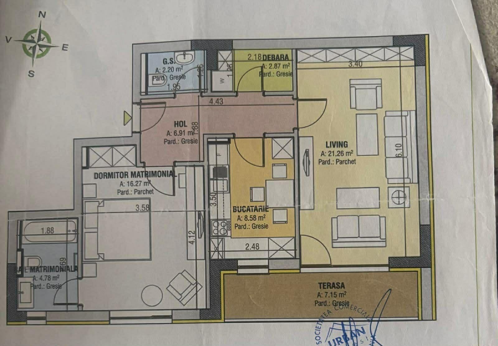 Apartament 2 camere 2 bai urban