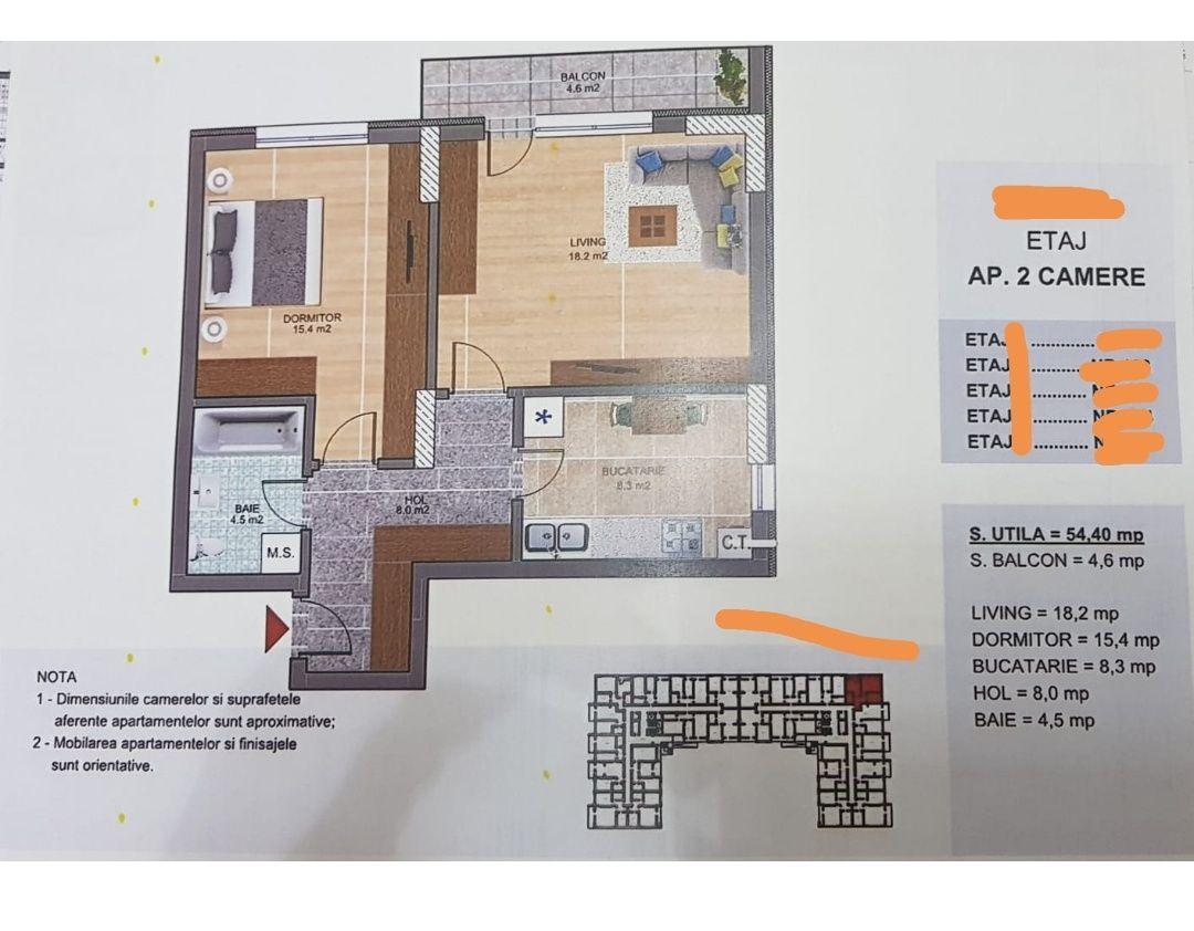 Apartament 2 camere+parcare