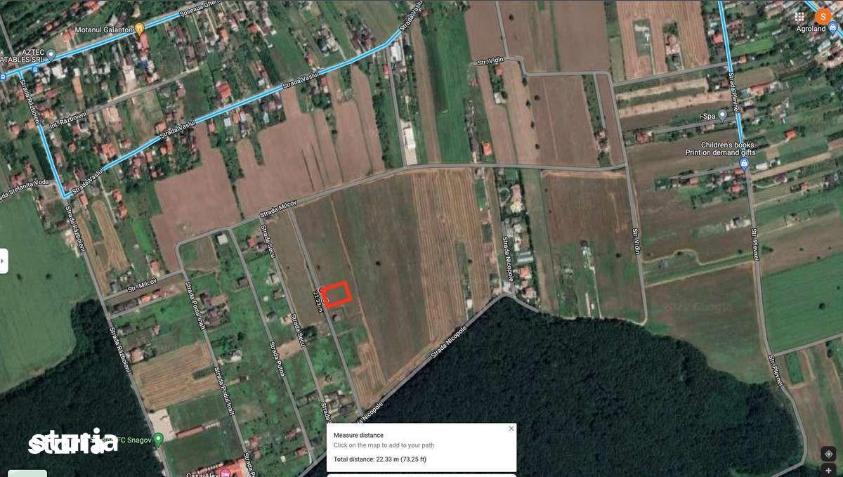 Teren de construcții în zonă rurală, 500mp