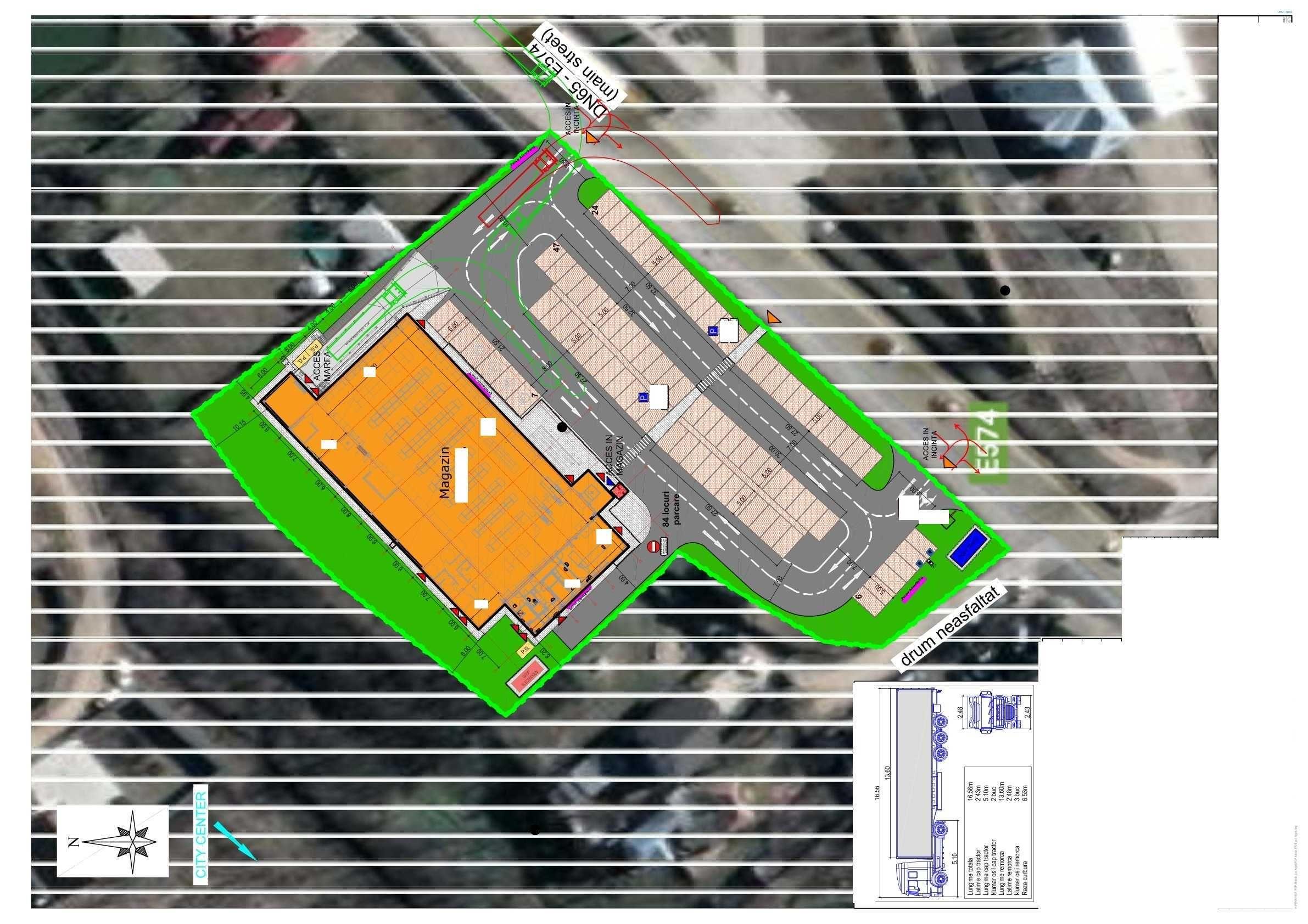 teren +cladiri Albota, central, comercial, deschidere mare la DN65, retail park