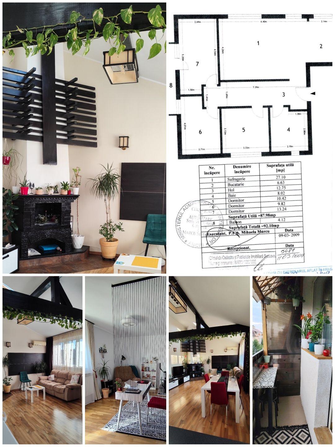 Apartament 4 camere, etaj 5+ pod (90 mp +~30 mp), G. Enescu