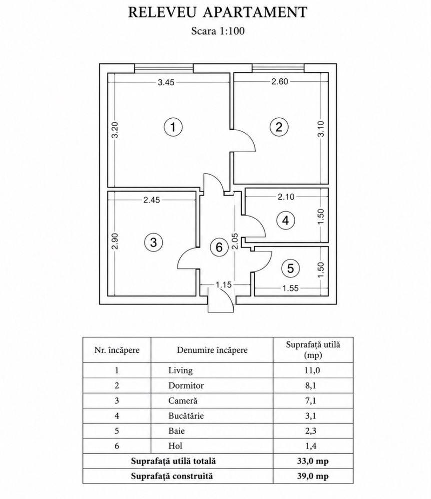 Apartament 2 camere, etaj 1 – ideal pentru renovare completă | Aleea Grivița, Târgoviște