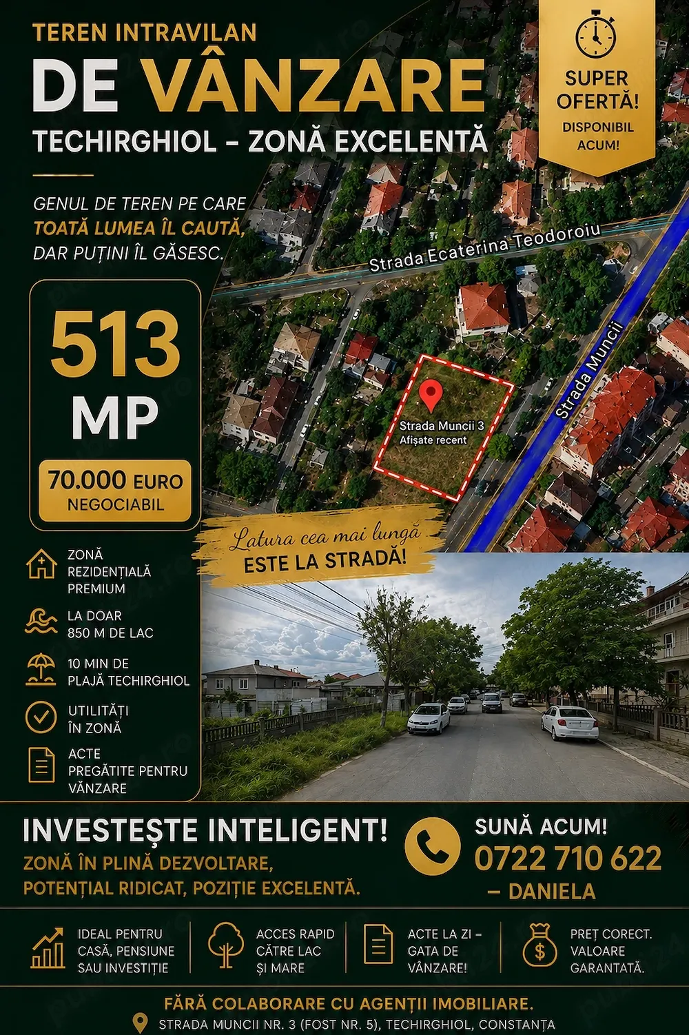 Teren intravilan de vânzare   TECHIRGHIOL