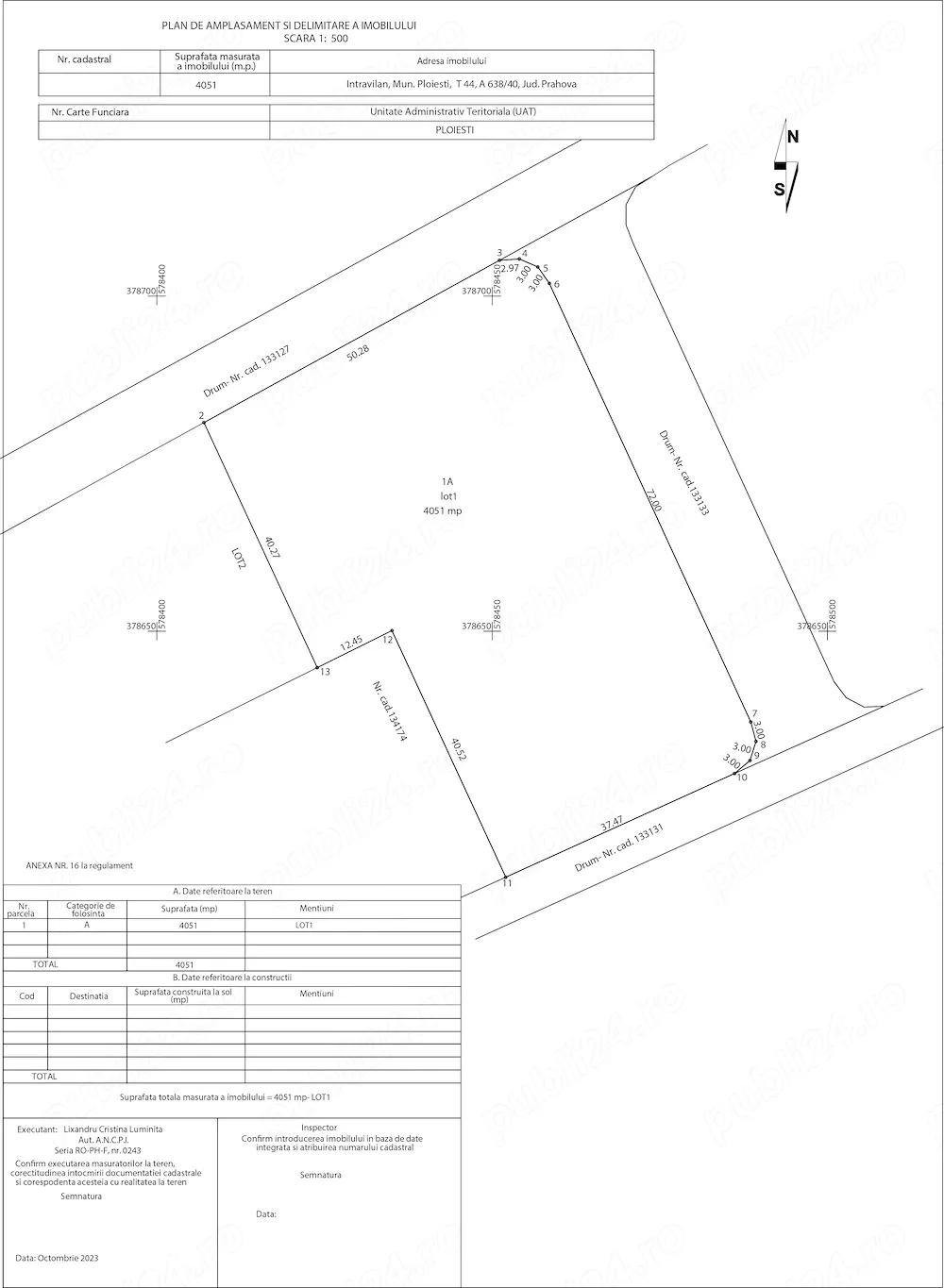 Teren intravilan 4051 mp Ploiești Vest