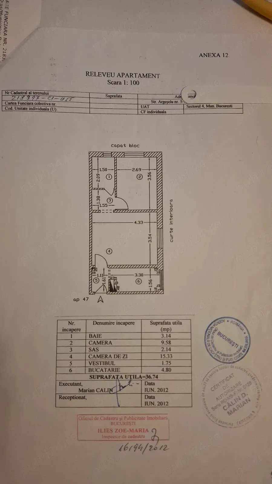 DIRECT PROPRIETAR   Apartament 2 camere, etaj 1, Sector 4   Strada Argeșelu 5-7
