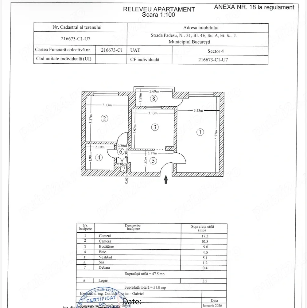 Apartament 2 Camere vis-a-vis Oraselul Copiilor