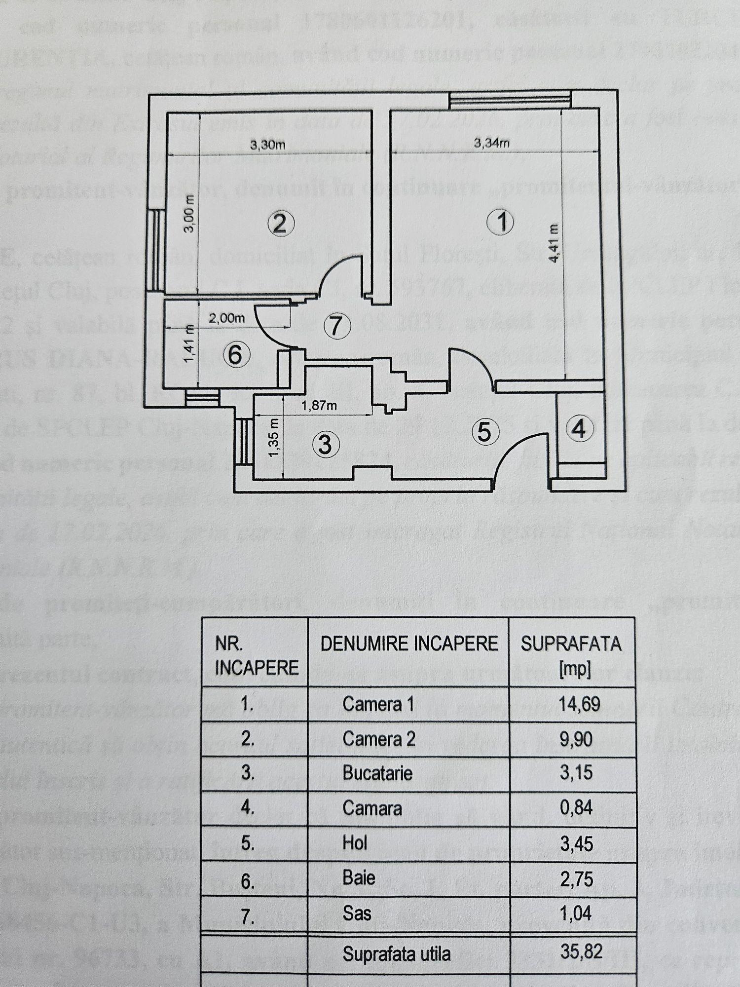 PF vând apartament 2 camere semidecomandat, parter, cartier Gheorgheni