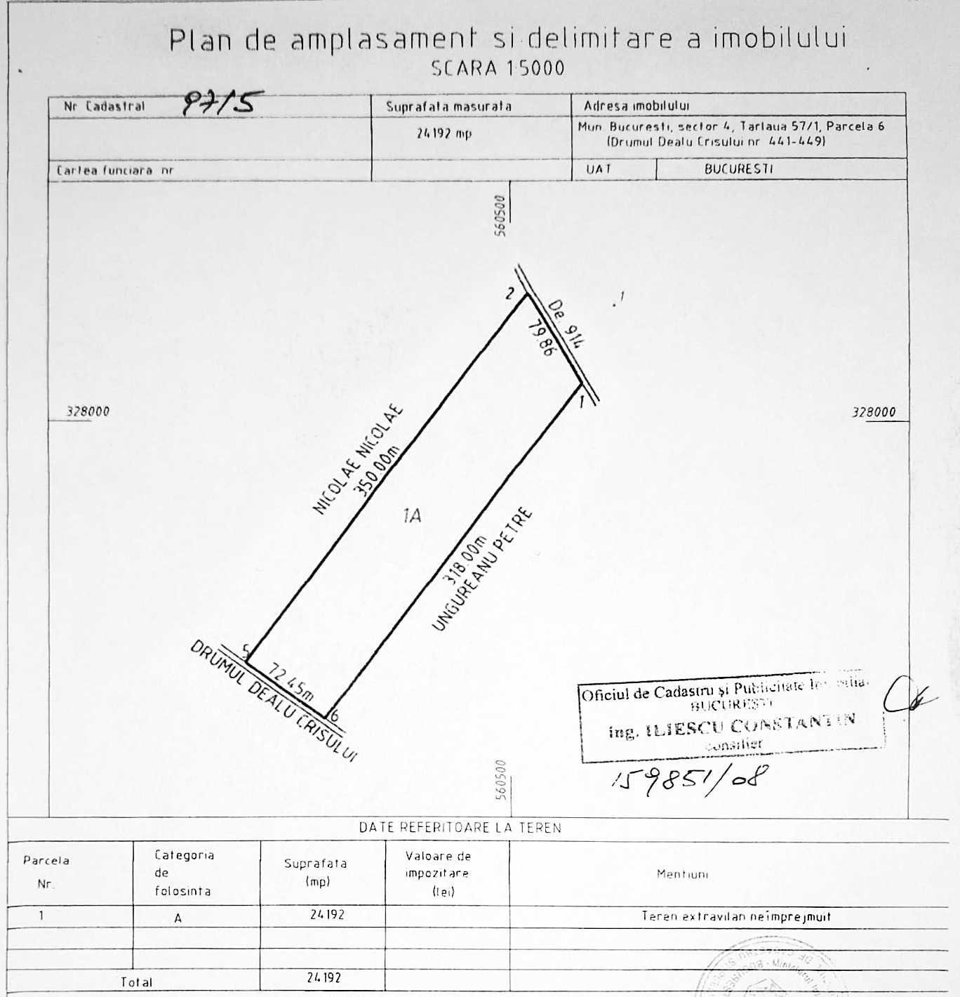 Teren  24192 mp, sector 4, zona IMGB