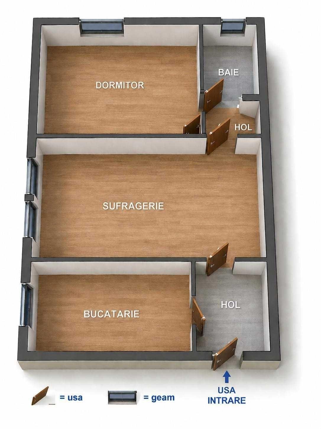 Apartament 2 camere de vânzare – Rahovei, Sibiu - imagine 1