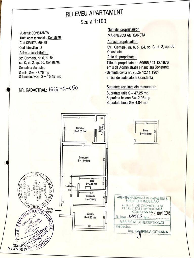 Vând apartament 3 camere – Cișmelei, Constanța